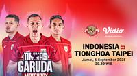 Link Live Streaming Timnas Indonesia vs Chinese Taipei &ndash; FIFA Matchday Eksklusif di Vidio